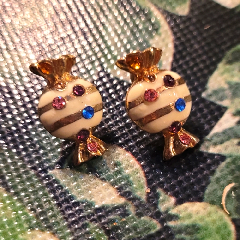 Enameled Candy Earrings never worn!